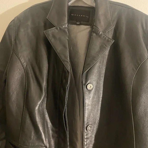 Black Gallery Leather Jacket size L EUC - Picture 11 of 16